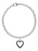 Open Heart with Beaded Border Charm Bracelet