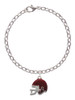 Small Maroon Football Helmet Charm Bracelet
