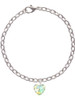 Clear AB Crystal Heart Charm Bracelet