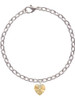 Gold Tone Crystal Heart Charm Bracelet
