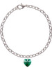 Green Crystal Heart Charm Bracelet
