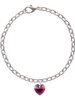 Purple Crystal Heart Charm Bracelet