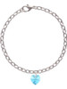 Hot Blue Crystal Heart Charm Bracelet