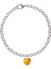 Yellow Crystal Heart Charm Bracelet