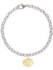 Small Gold Tone Rose Outline Charm Bracelet