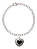 Black Concho Heart Charm Bracelet