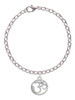 Om in Circle with Clear Crystal Charm Bracelet