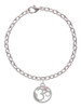 Om in Circle with Pink Crystal Charm Bracelet