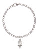 Clear Frosted Baby Rattle Charm Bracelet