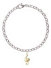 Medium Gold Tone Clef with Heart Charm Bracelet