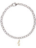 Mini Gold Tone Clef with Crystal Charm Bracelet