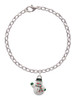 White Enamel Snowman Charm Bracelet