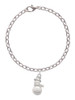 Imitation Pearl Snowman Charm Bracelet