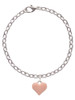 3-D Pink Puffy Heart Charm Bracelet