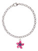 Hot Pink and Purple Plumeria Flower Charm Bracelet