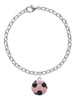 2-D Pink Soccer ball Charm Bracelet