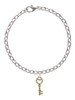 Open Gold Tone Heart Key Charm Bracelet