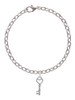 Open Heart Key Charm Bracelet