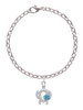 Open Sea Turtle with Blue Plumeria Charm Bracelet