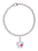 Open Sea Turtle with Hot Pink Plumeria Charm Bracelet