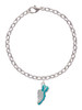 Running Shoe Teal Charm Bracelet