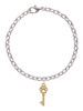Small Gold Tone Open Paw Key Charm Bracelet