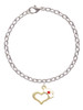 Gold Tone Open Heart with Nurse Hat Charm Bracelet