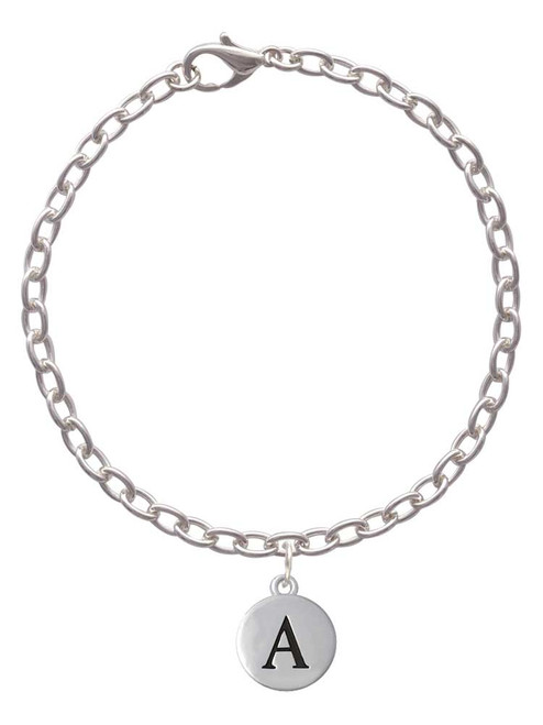 Capital Letter - A - Pebble Disc - Charm Bracelet