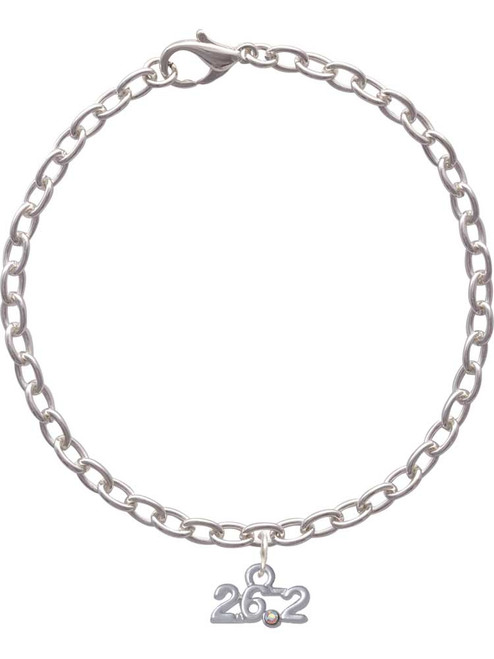 Marathon - 26.2 with Clear AB Crystal Charm Bracelet