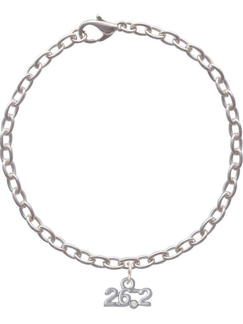 Marathon - 26.2 with Clear Crystal Charm Bracelet