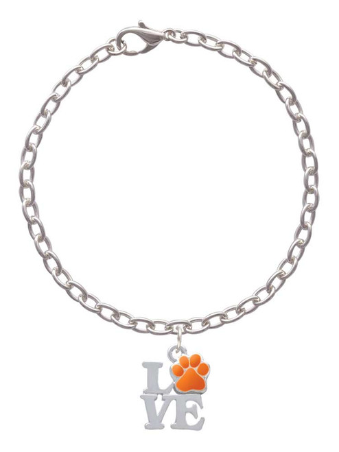 Love with Orange Paw Charm Bracelet