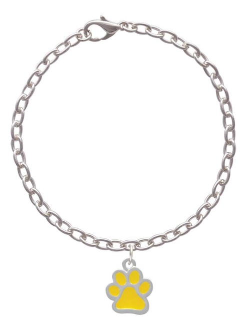 Medium Translucent Yellow Paw Charm Bracelet