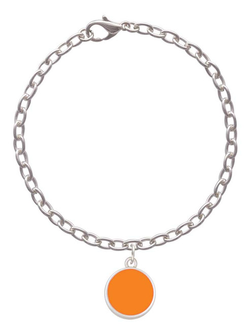 Small Orange Enamel Disc Charm Bracelet