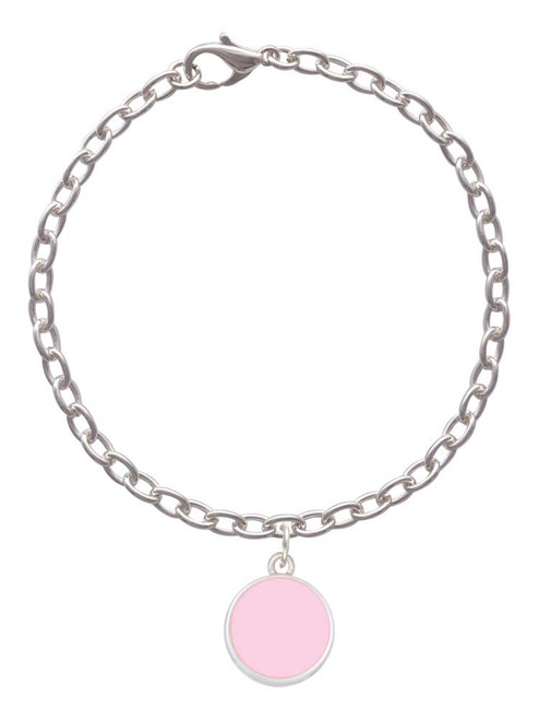 Small Pink Enamel Disc Charm Bracelet