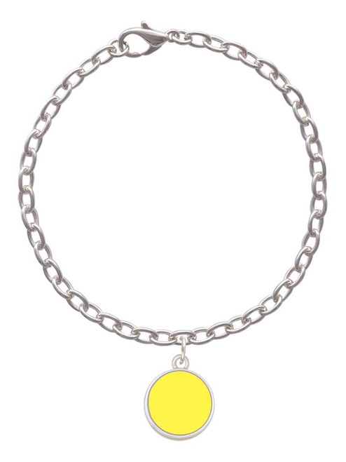 Small Yellow Enamel Disc Charm Bracelet