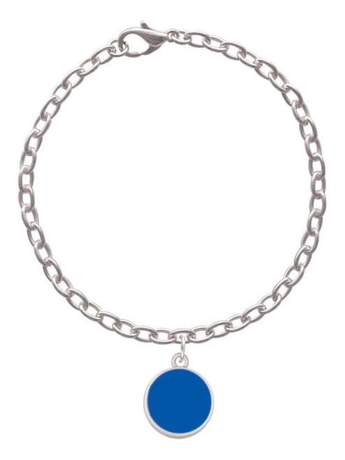 Small Royal Blue Enamel Disc Charm Bracelet