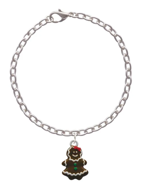 Enamel Gingerbread Girl Charm Bracelet