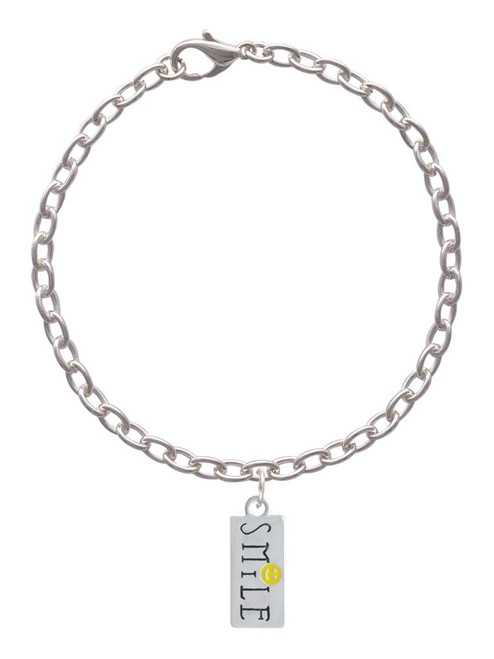 Smile with Smiley Face Rectangle Charm Bracelet