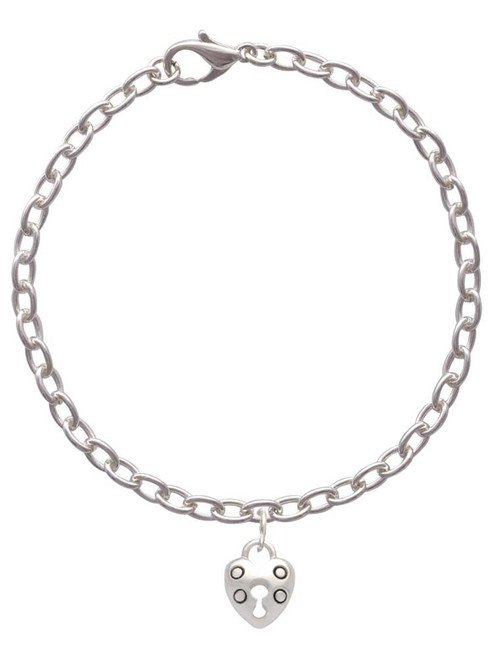 Small Heart Lock with Keyhole Charm Bracelet