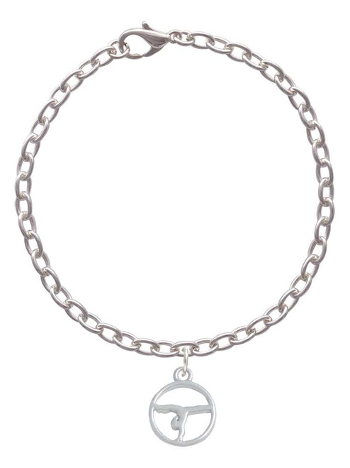 Gymnast Silhouette in 1/2'' Disc Charm Bracelet