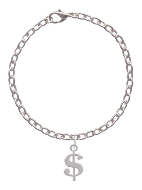 Rounded Dollar Sign Charm Bracelet