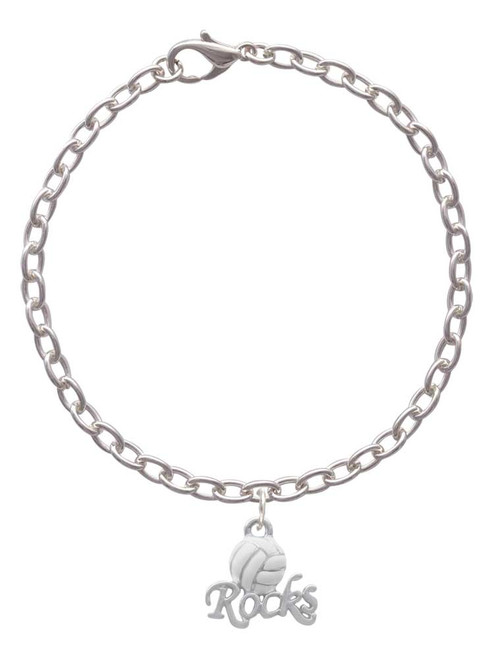 Enamel Volleyball ''Rocks'' Charm Bracelet