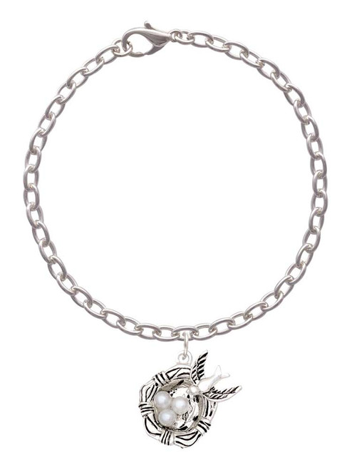 Birds Nest with Eggs Charm Bracelet