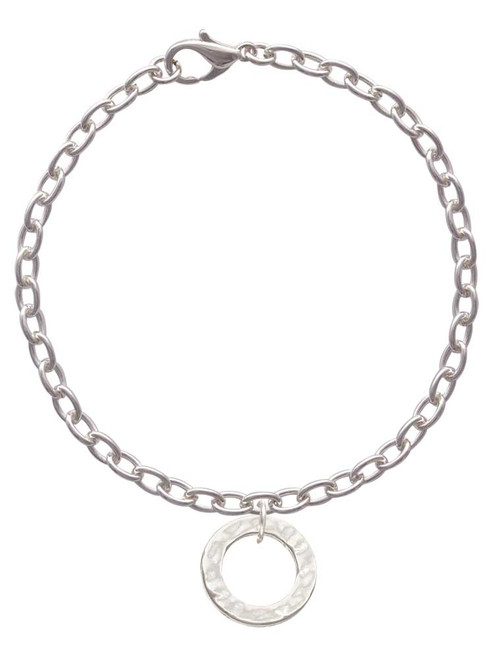 Hammered Karma Ring Charm Bracelet