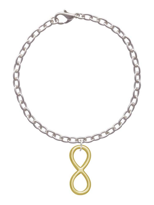 Large Gold Tone Infinity Sign Charm Bracelet