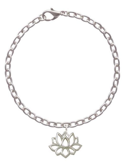 Lotus Outline Charm Bracelet
