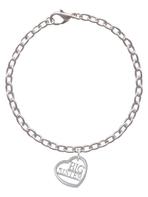 Big Sister in Open Heart - 5/8'' Charm Bracelet