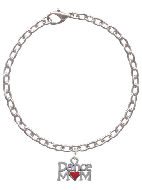 Dance Mom with Red Heart Charm Bracelet