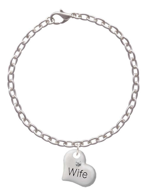 Large Wife Heart Charm Bracelet