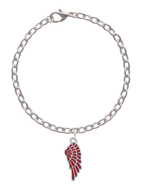 Medium Translucent Red Angel Wing Charm Bracelet